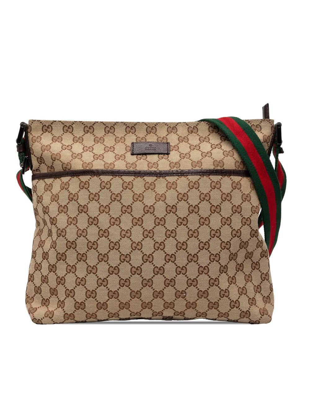 Gucci Gg Canvas Web Crossbody Pre-Loved #344909G85B